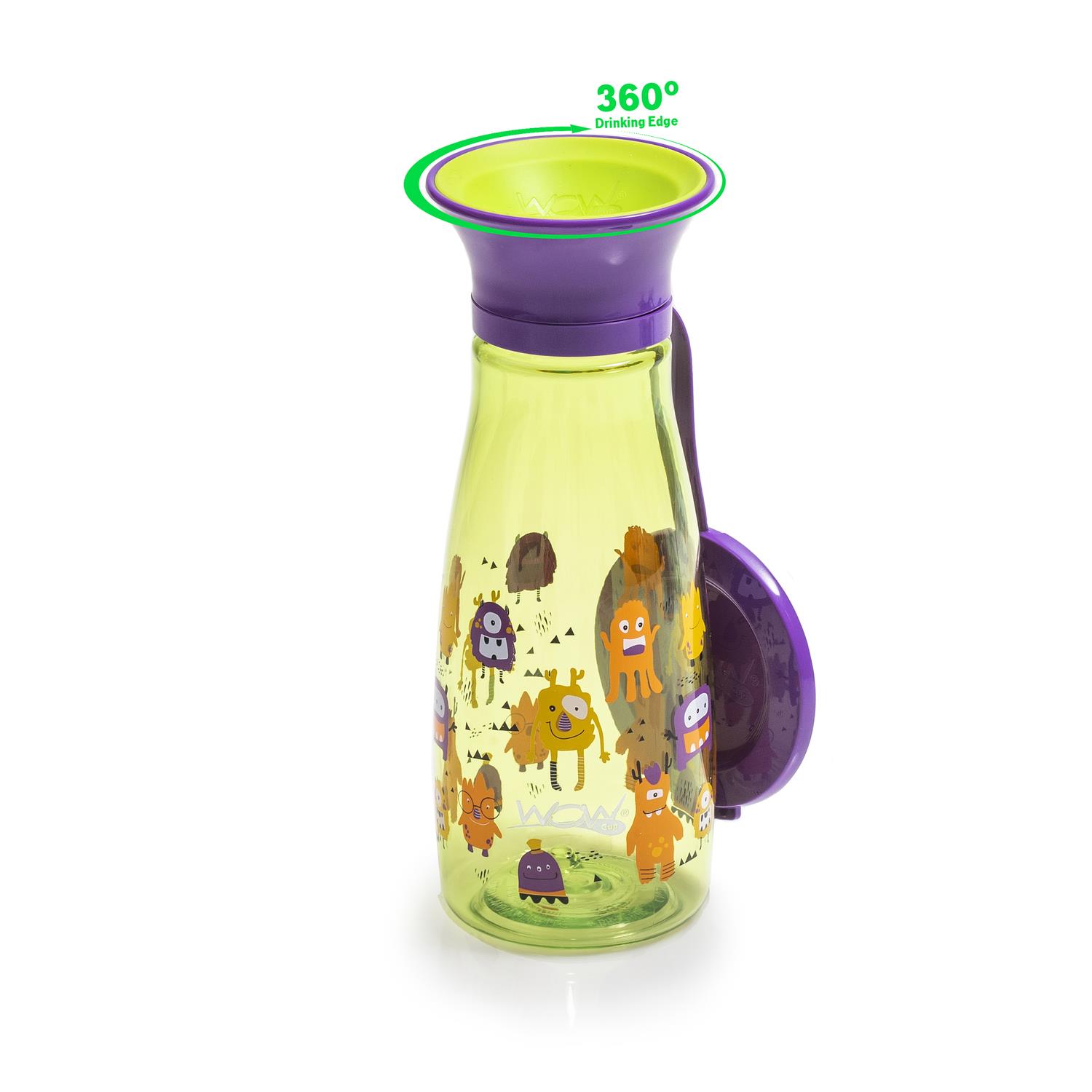 Gourde  360 ° enfant avec couvercle VIOLET Wowcup