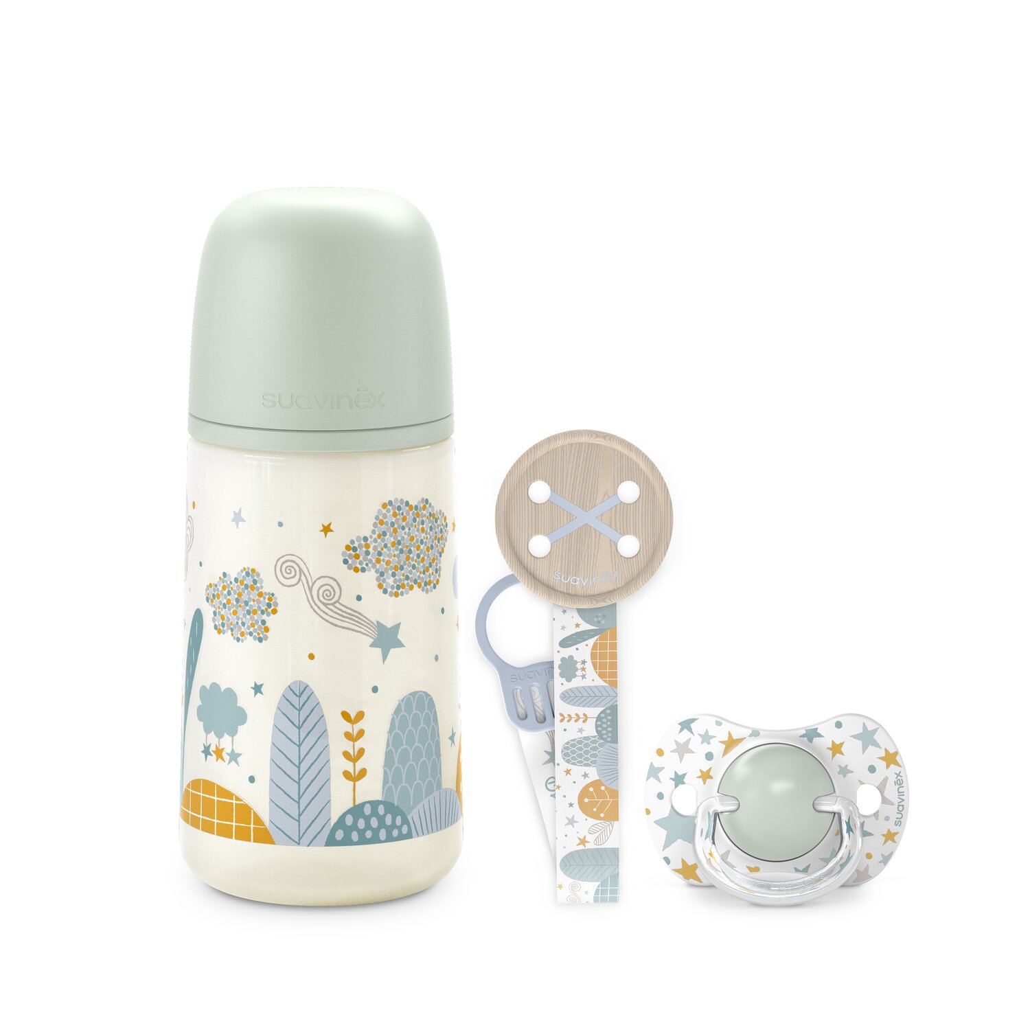 Coffret biberon + sucette + attache-sucette Dreams 0-6 mois Blue