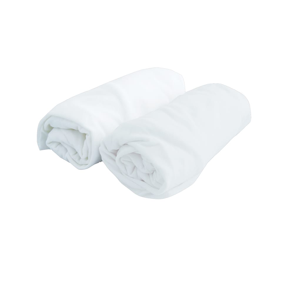 2 draps housse Jersey BLANC Domiva