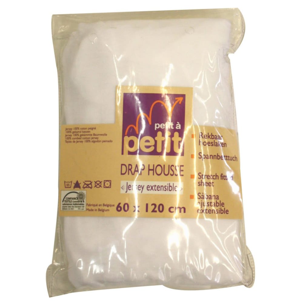 Drap housse Jersey BLANC Petit à petit