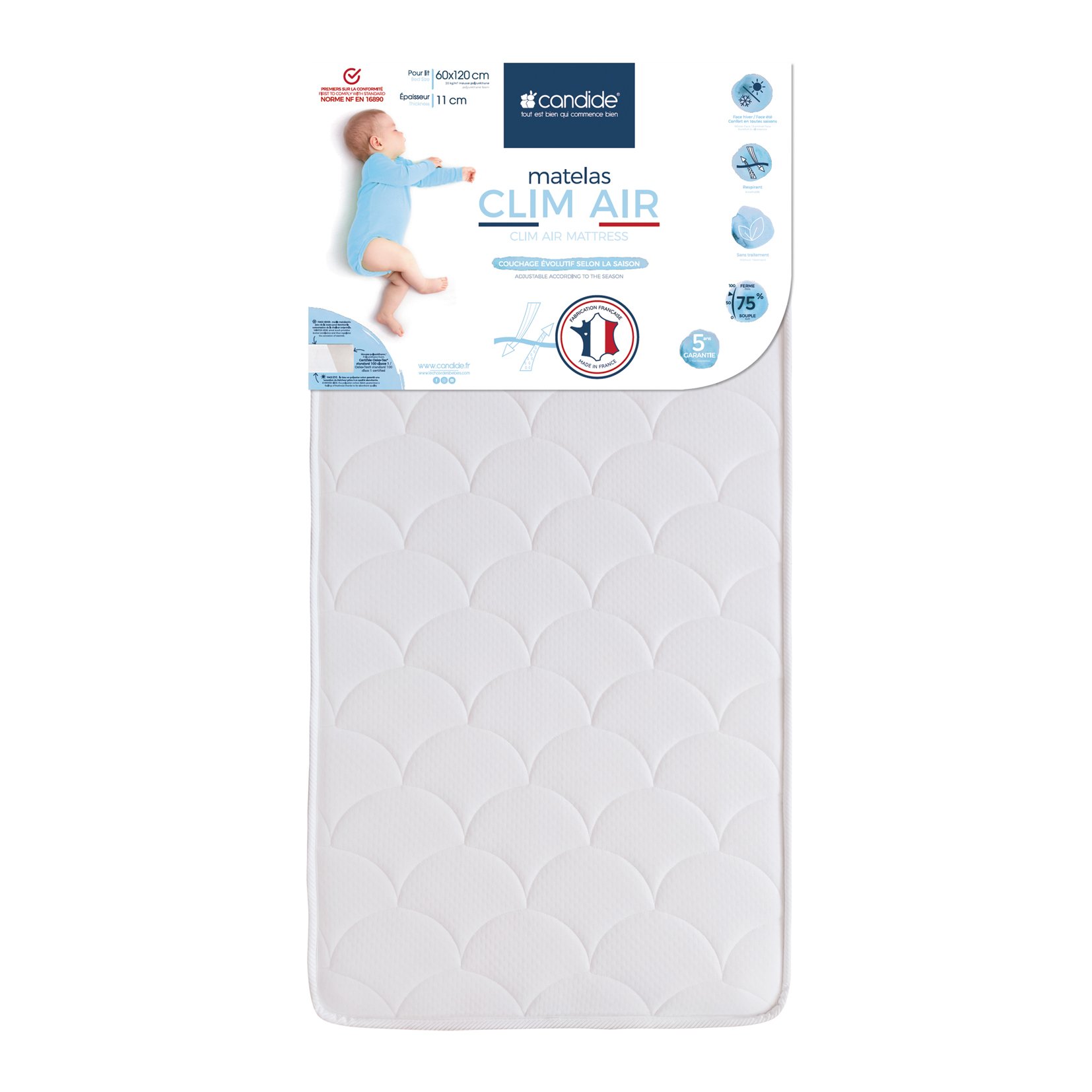 Matelas Clim Air BLANC Candide