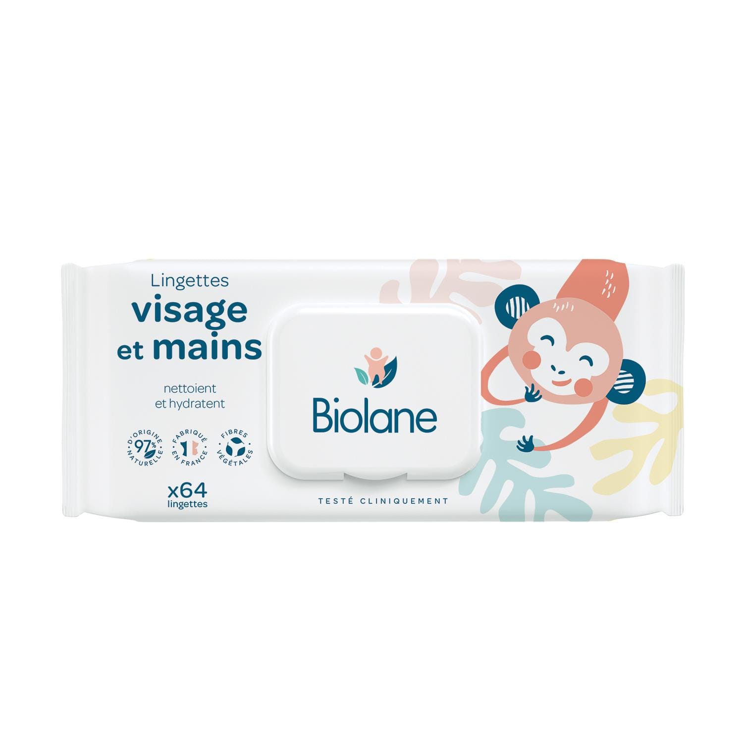 Lingettes visage et mains MULTICOLORE Biolane