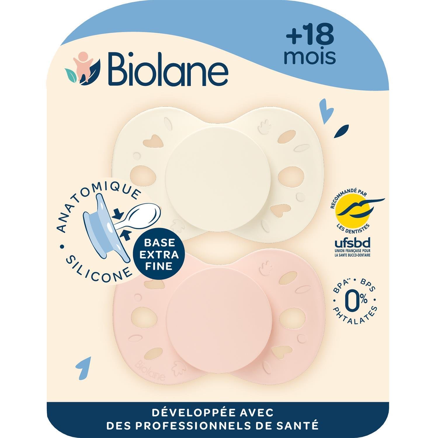 Sucettes anatomiques Essentielle MULTICOLORE Biolane