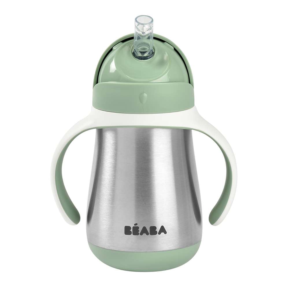 Tasse paille inox VERT Béaba