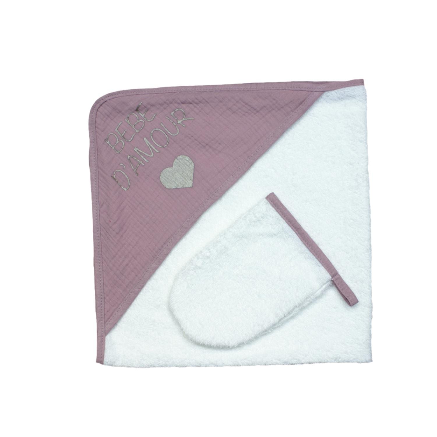 Sortie de bain bébé d'amour ROSE Les Chatounets