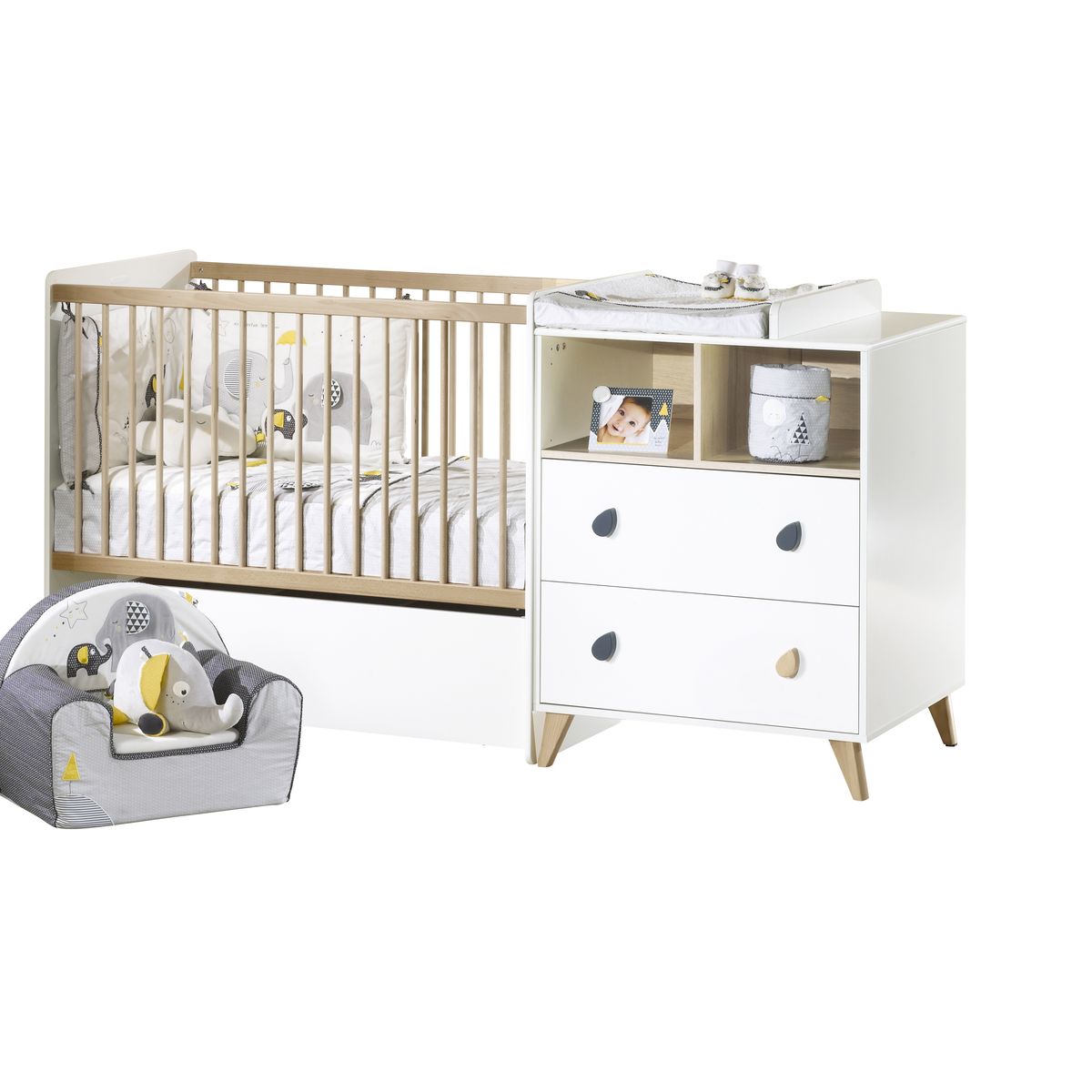 Lit combiné évolutif Oslo BLANC Sauthon