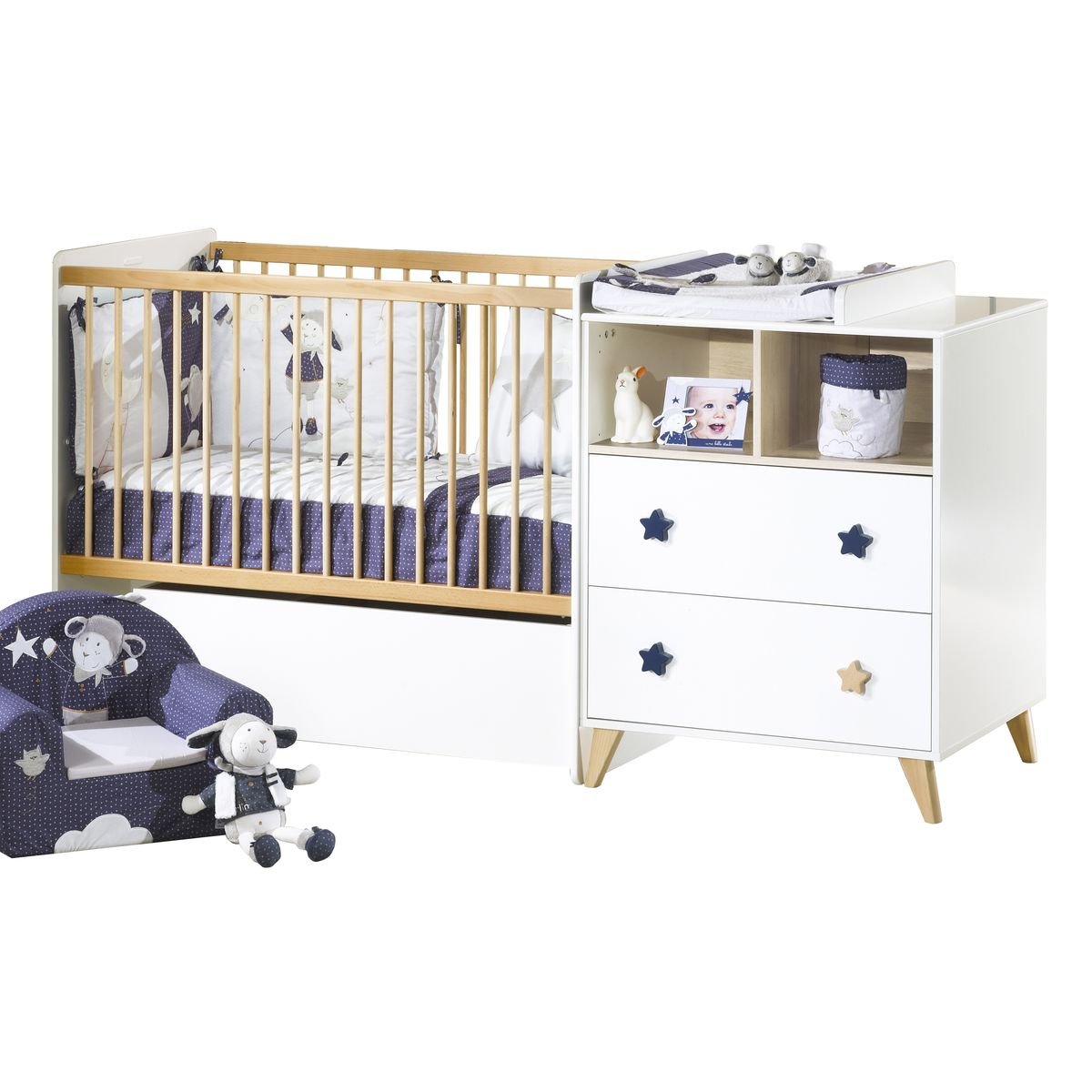 Lit combiné évolutif Oslo BLANC Sauthon