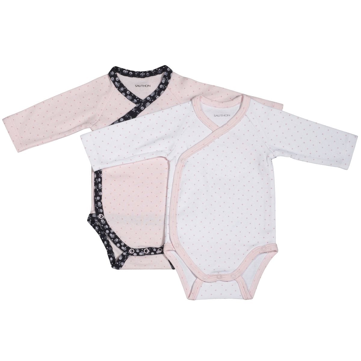 Lot de 2 bodies Pluche et Pompon ROSE Sauthon