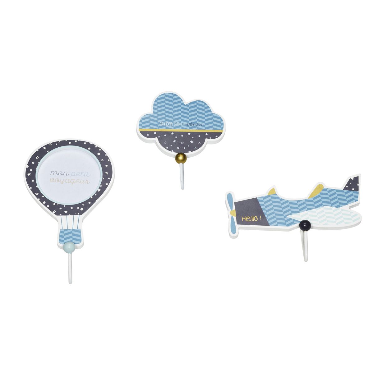 3 Patères New Lazare BLANC Sauthon