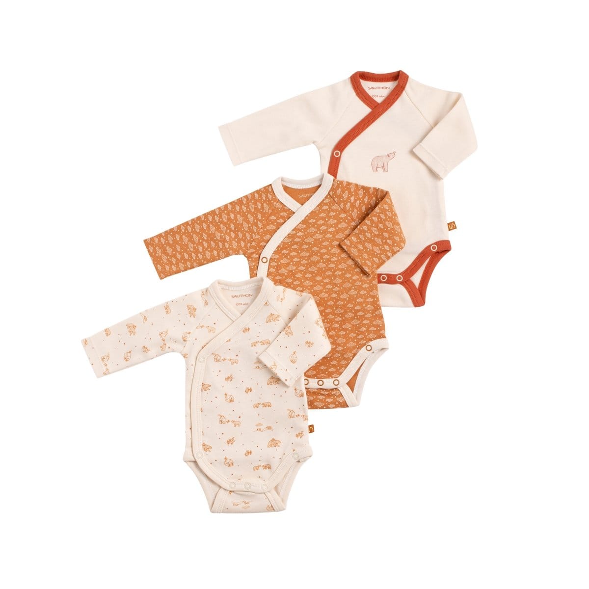 Lot de 3 bodies  Orsino BEIGE Sauthon