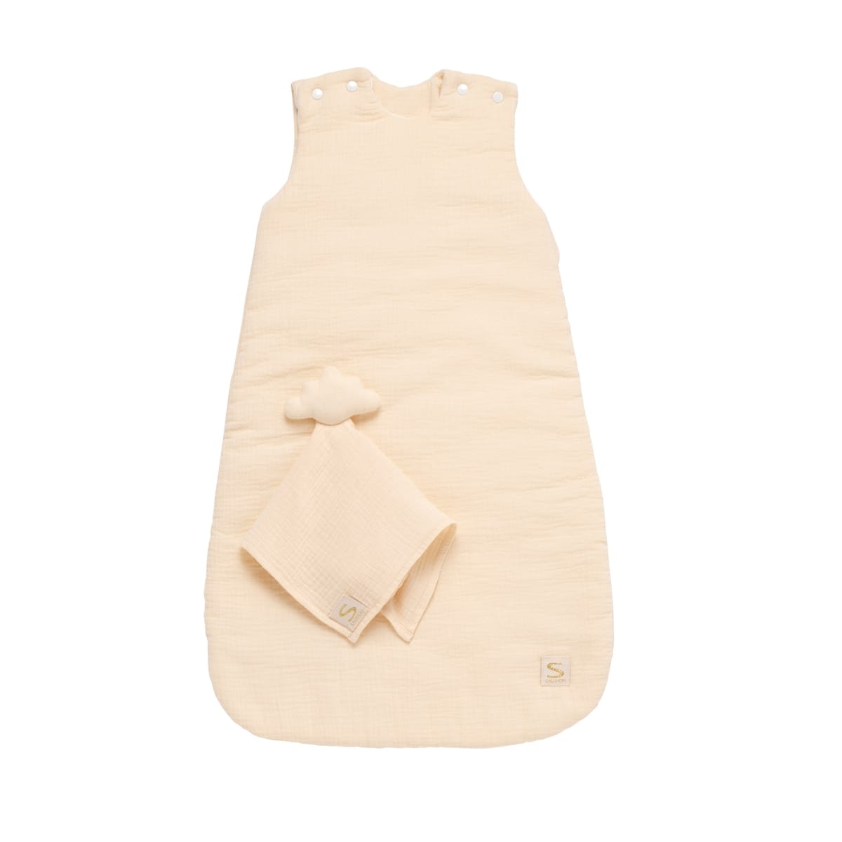 Gigoteuse + doudou mouchoir Uni Vanilla BEIGE Sauthon
