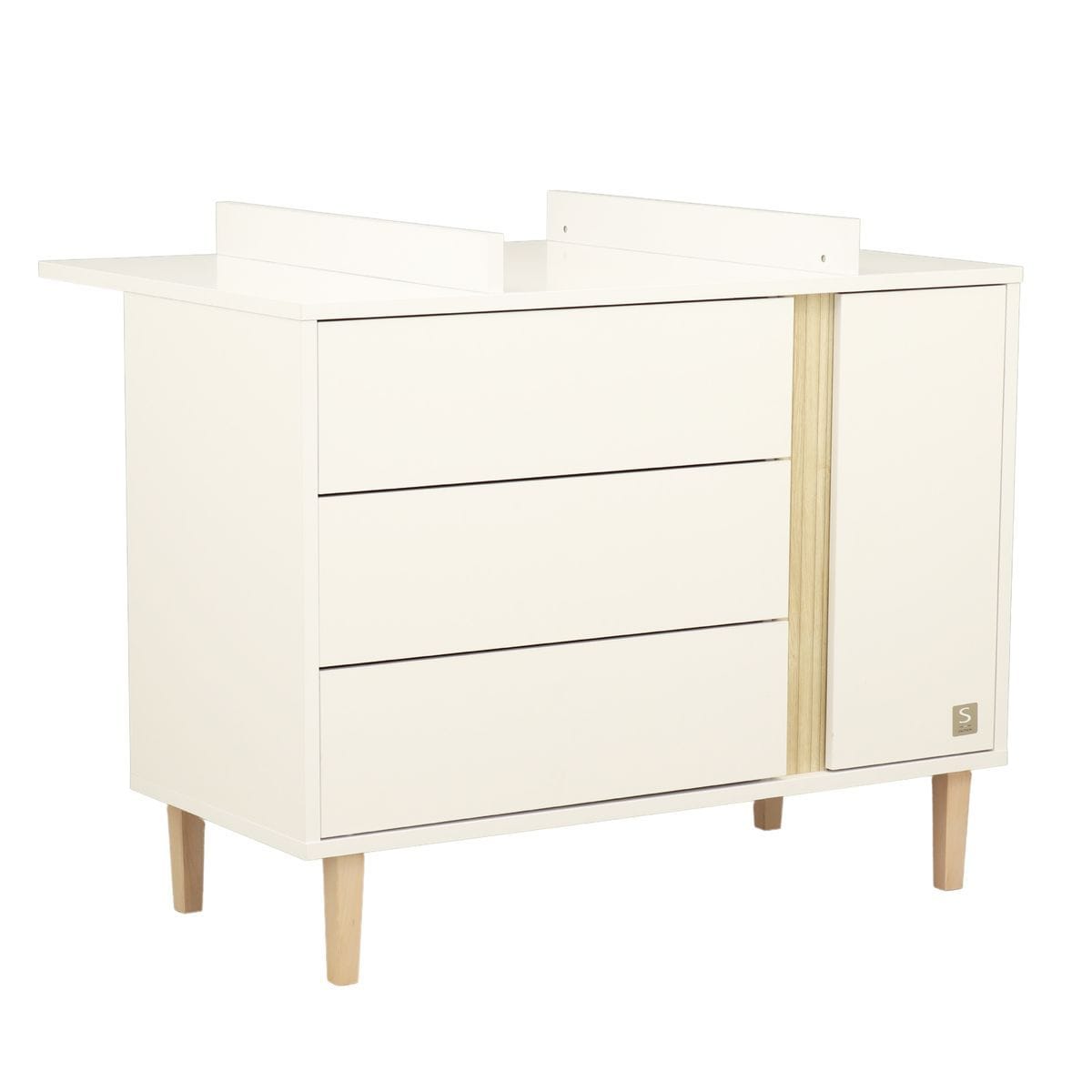 Commode 3 tiroirs 1 porte Paloma BLANC Sauthon