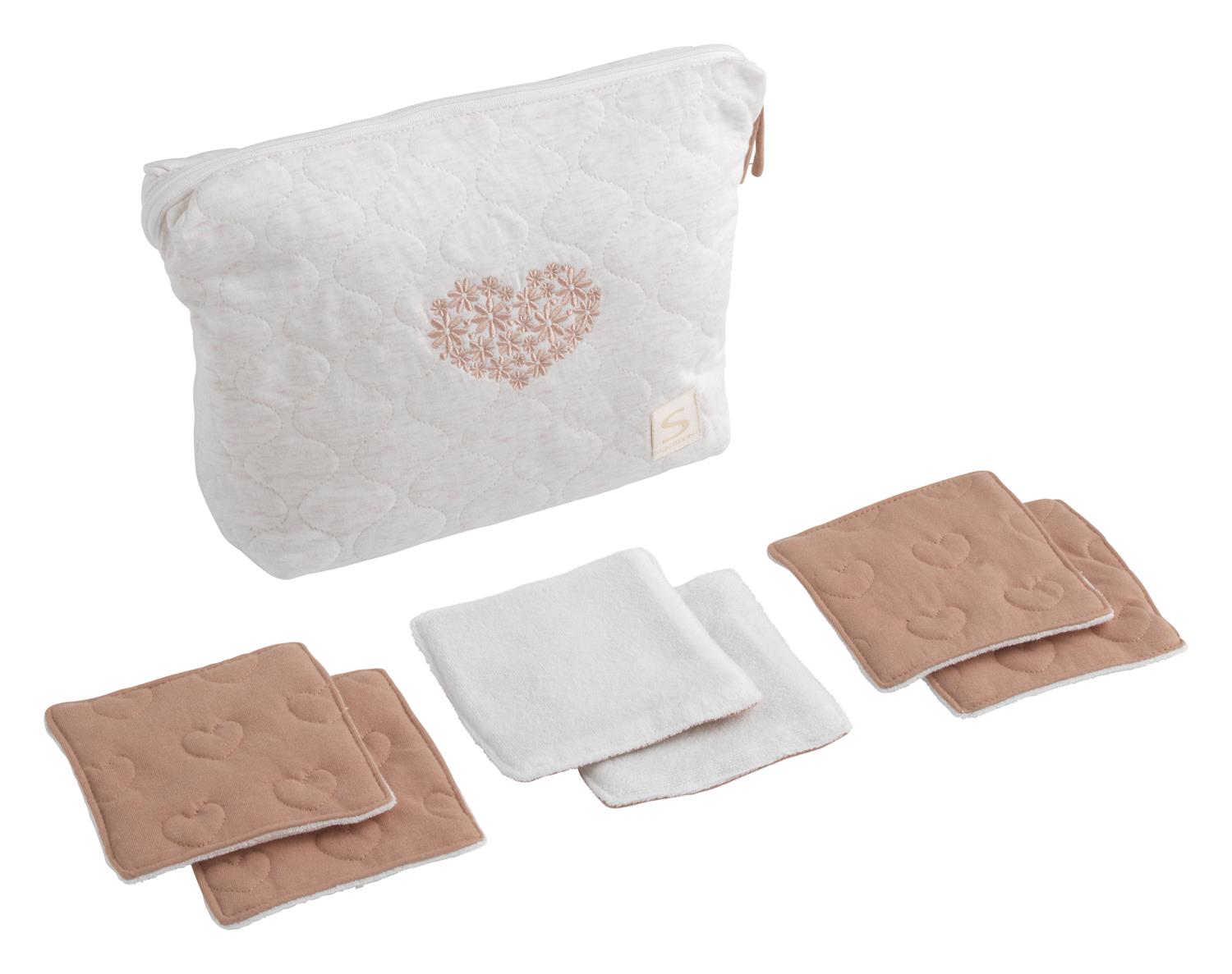 Trousse de Toilette Petit Coeur BEIGE Sauthon