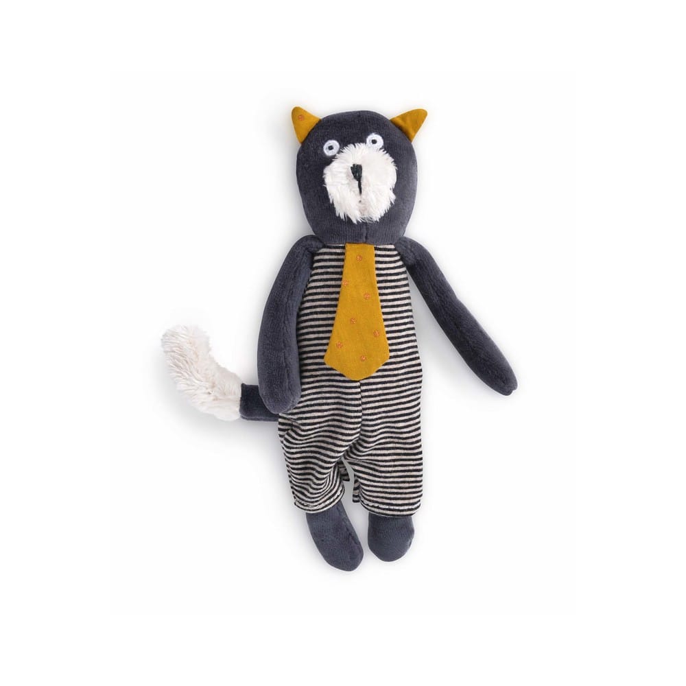 Doudou miniature chat Alphonse Les Moustaches GRIS Moulin Roty