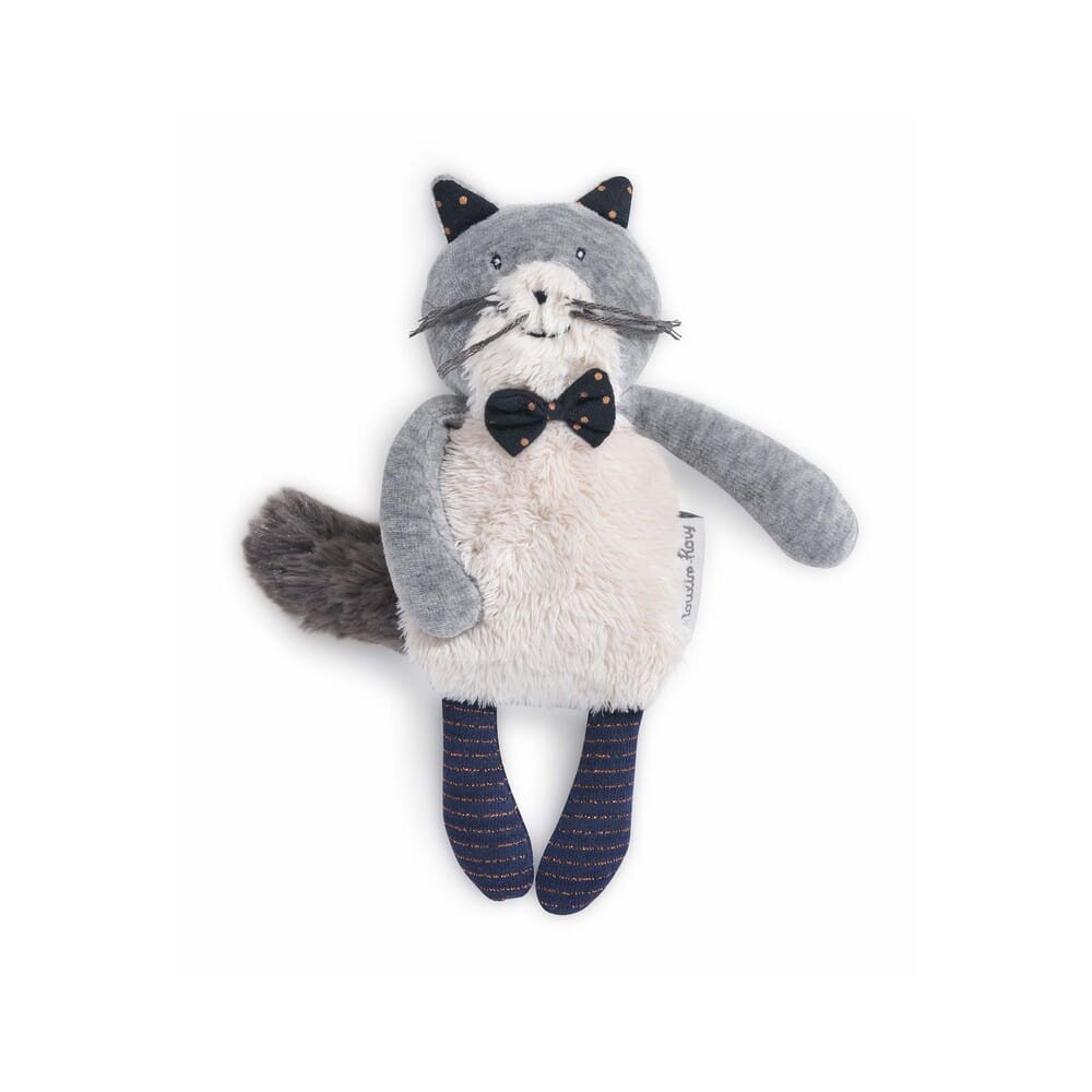 Doudou miniature chat Fernand Les Moustaches GRIS Moulin Roty
