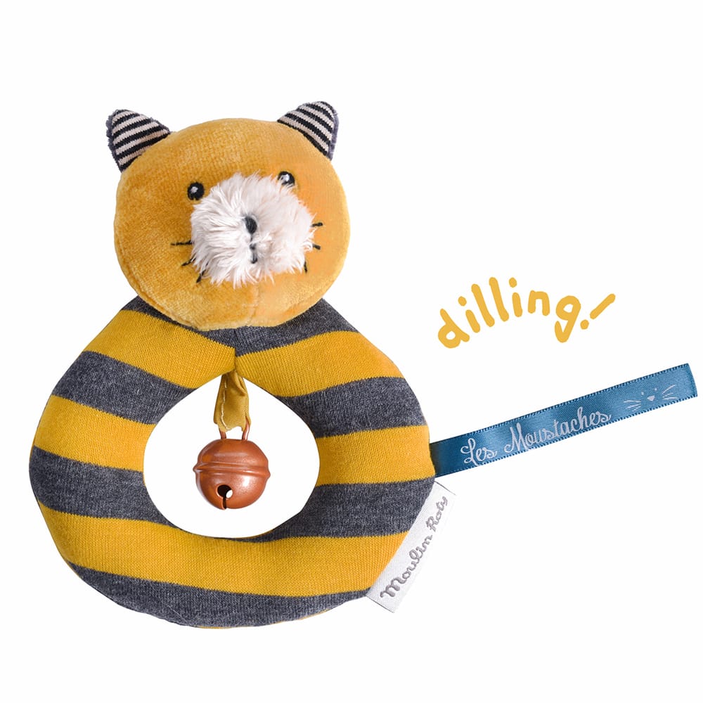 Anneau-hochet chat Lulu Les Moustaches MULTICOLORE Moulin Roty