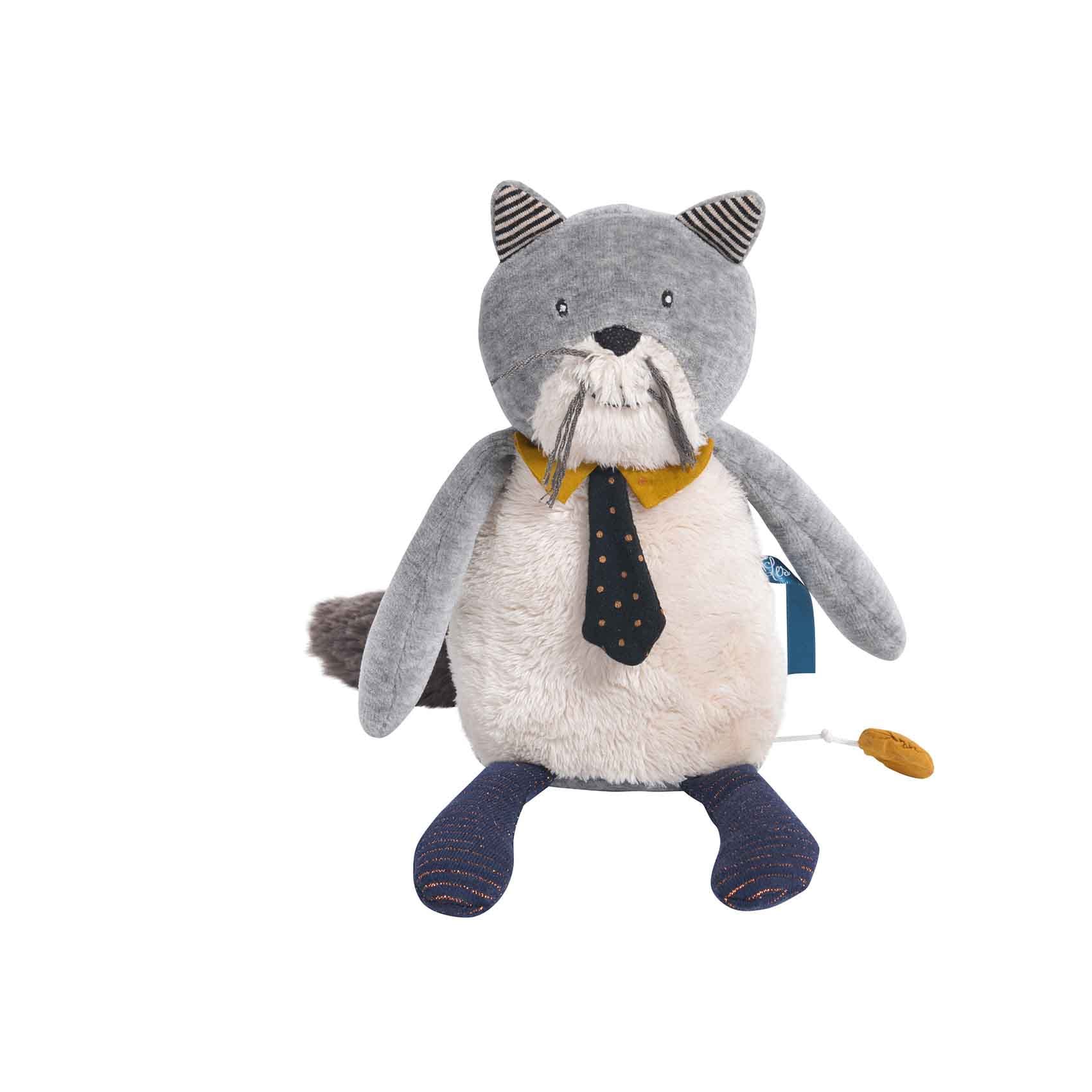 Chat musical Les Moustaches GRIS Moulin Roty