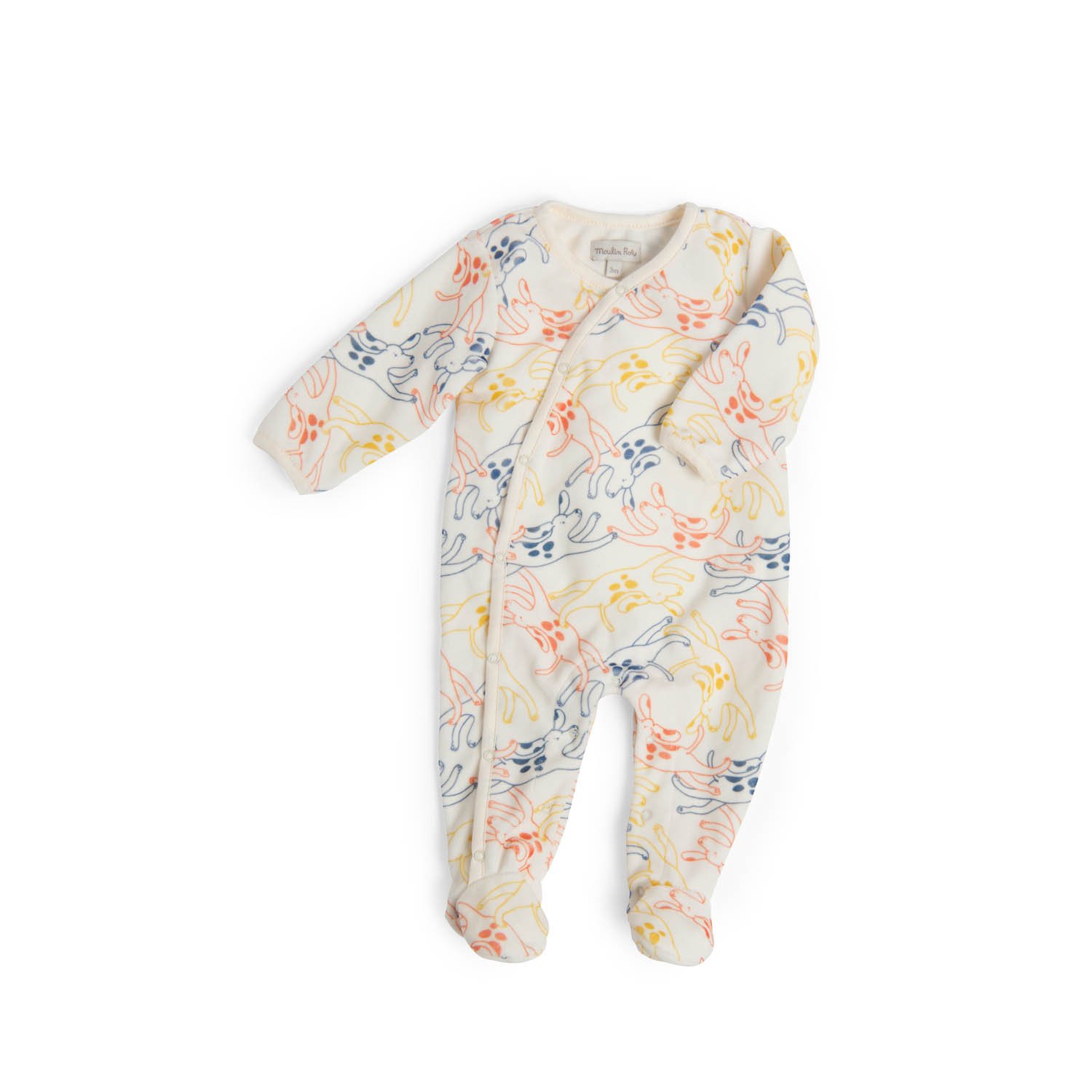 Pyjama velours chiens  Puce & Pilou MULTICOLORE Moulin Roty