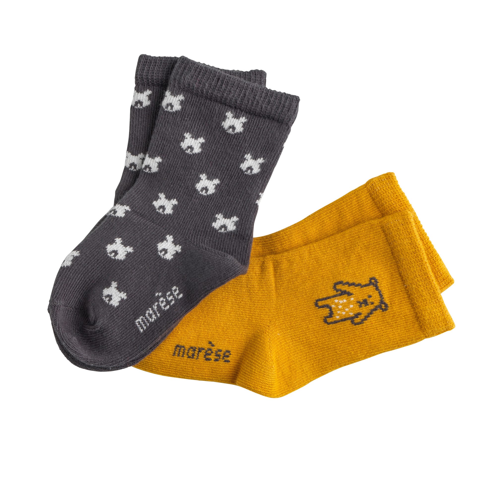 Mi-chaussettes X2 Ours Safran JAUNE Marèse