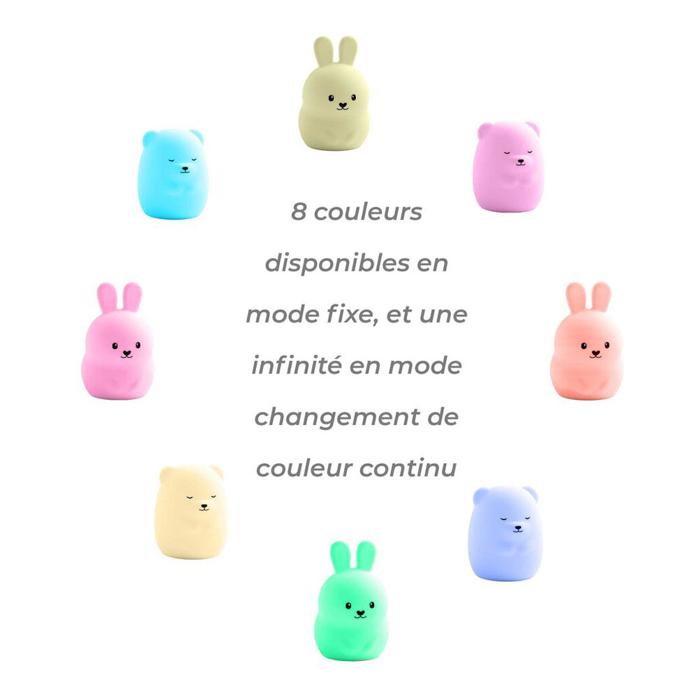 Veilleuse silicone lapin BLANC Maïka