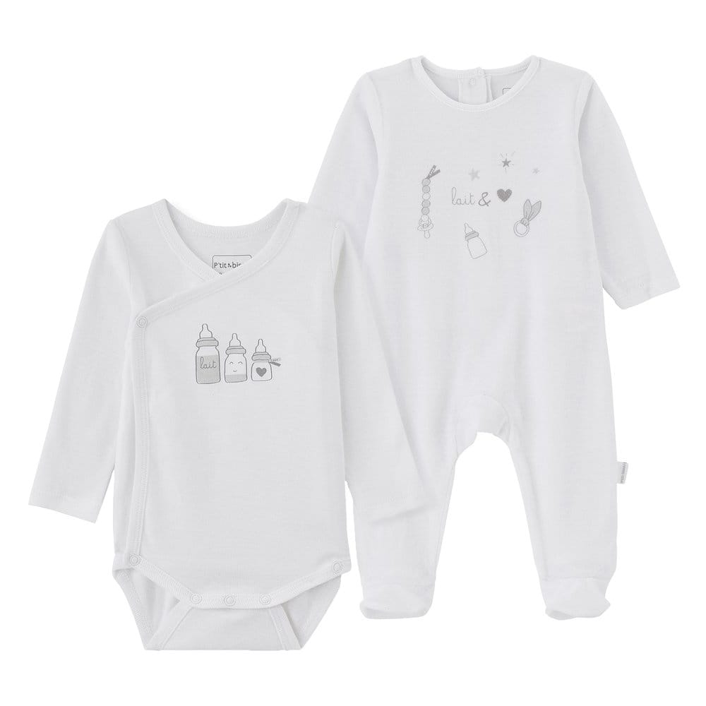 Pyjama + body BLANC P’tit bisou