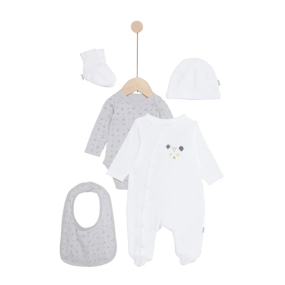 Ensemble pyjamas avec bavoir et bonnet Mes Essentiels MULTICOLORE P’tit bisou