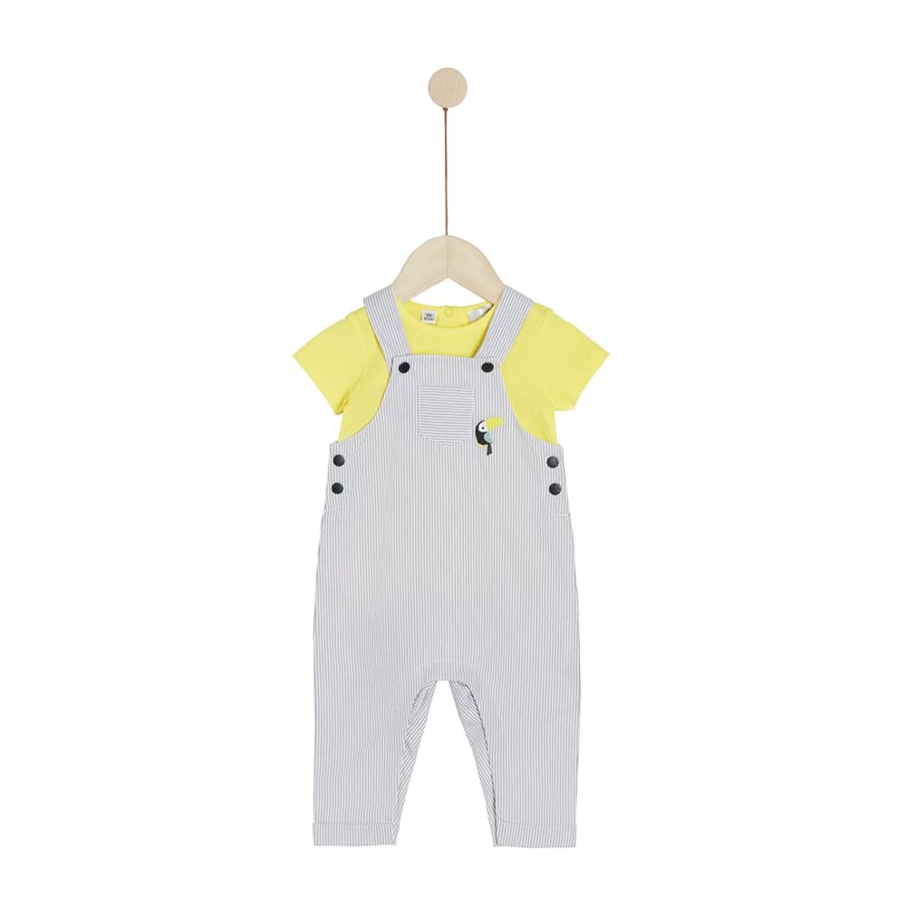 Ensemble salopette avec Tee-shirt Sous le citronnier GRIS Marèse