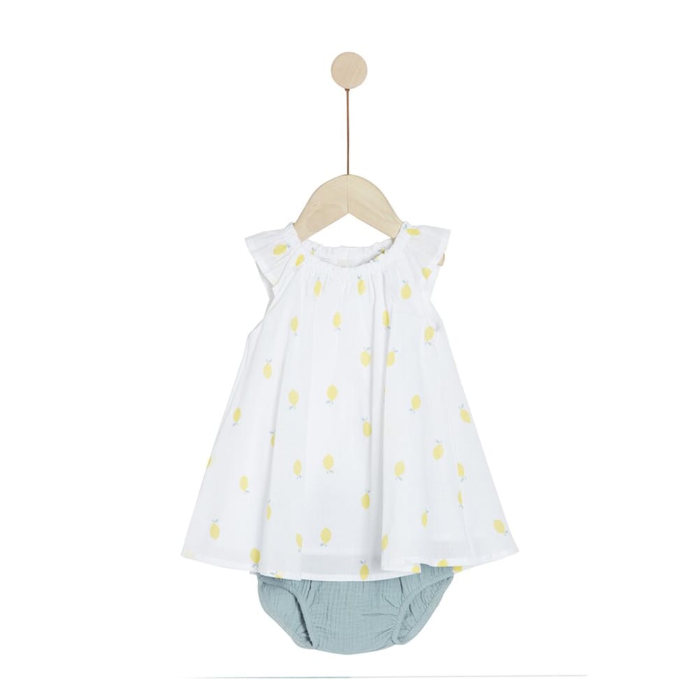 Ensemble robe avec bloomer Sous le citronnier BLANC Marèse