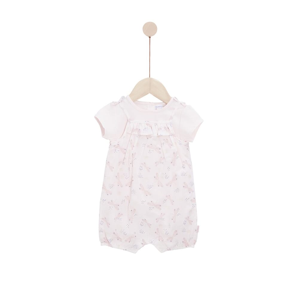 Ensemble salopette avec haut ROSE P’tit bisou