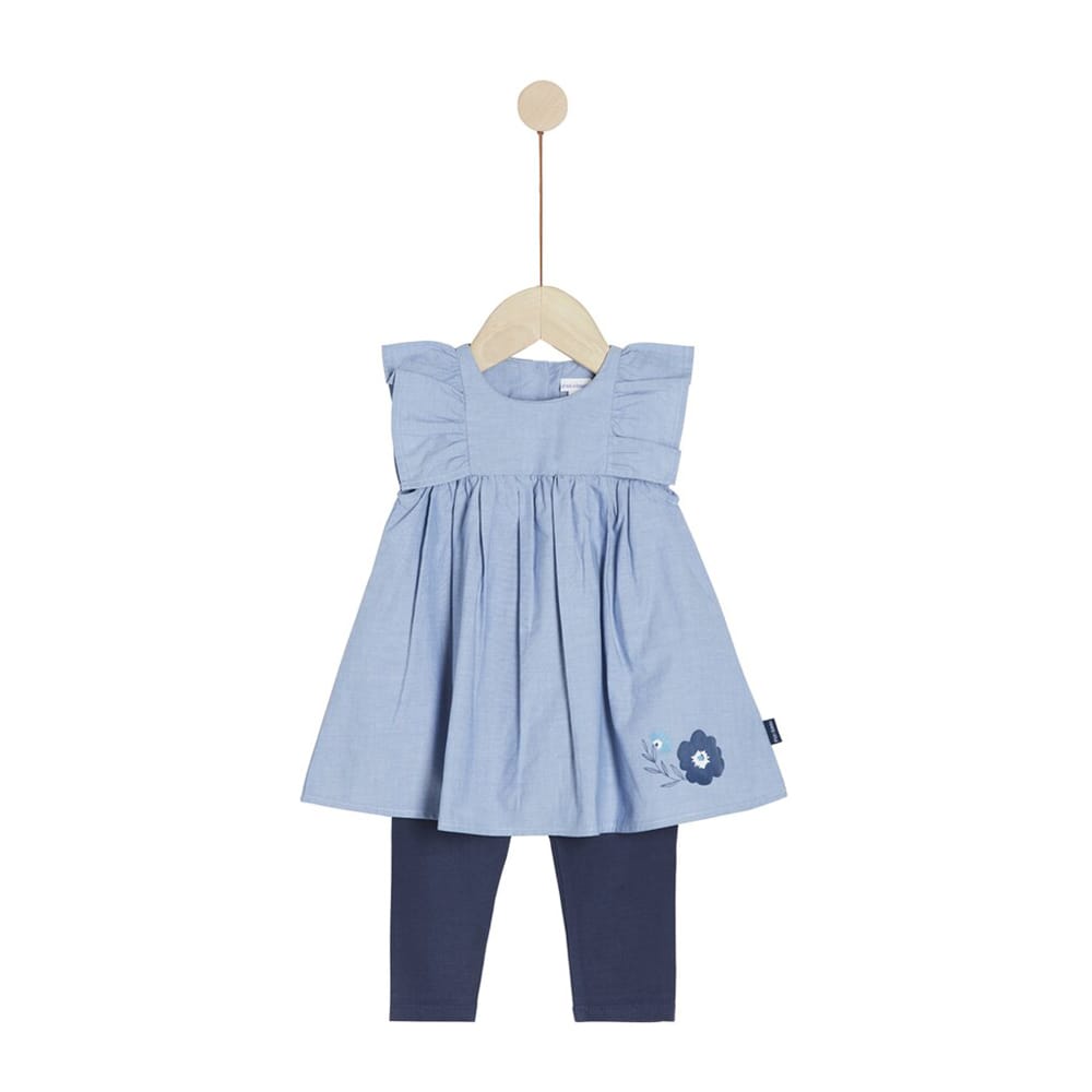 Ensemble robe avec leggings Plage BLEU P’tit bisou