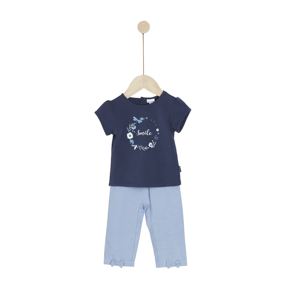 Ensemble pantalon avec haut Plage BLEU P’tit bisou