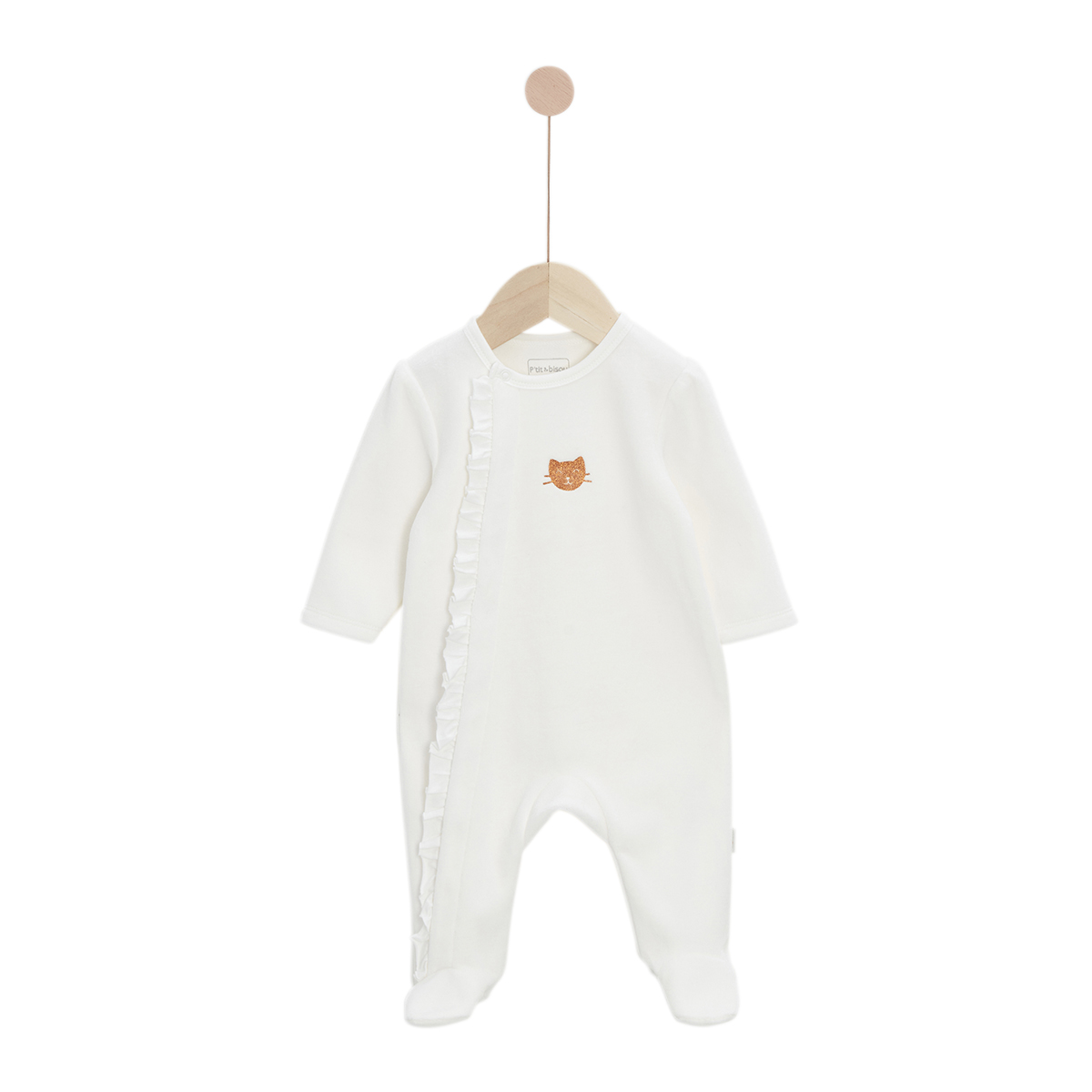 Pyjama Mon Trousseau Chaton Blanc Ecru Poudre BLANC P’tit bisou