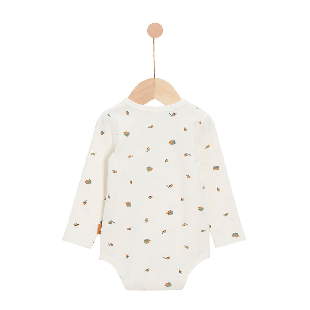 Lot de 2 Bodies feuillage Cœur de pain d'épice JAUNE P’tit bisou