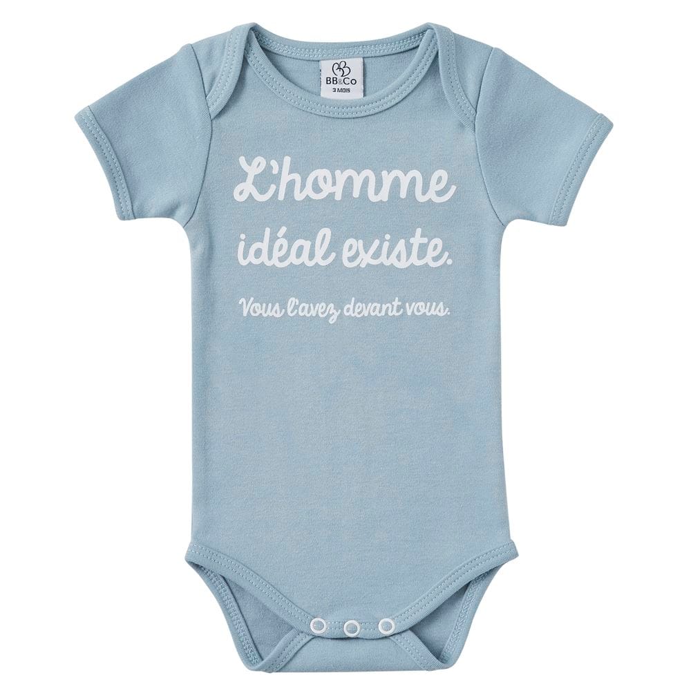 Body manches courtes "L'homme idéal" BLEU BB&Co