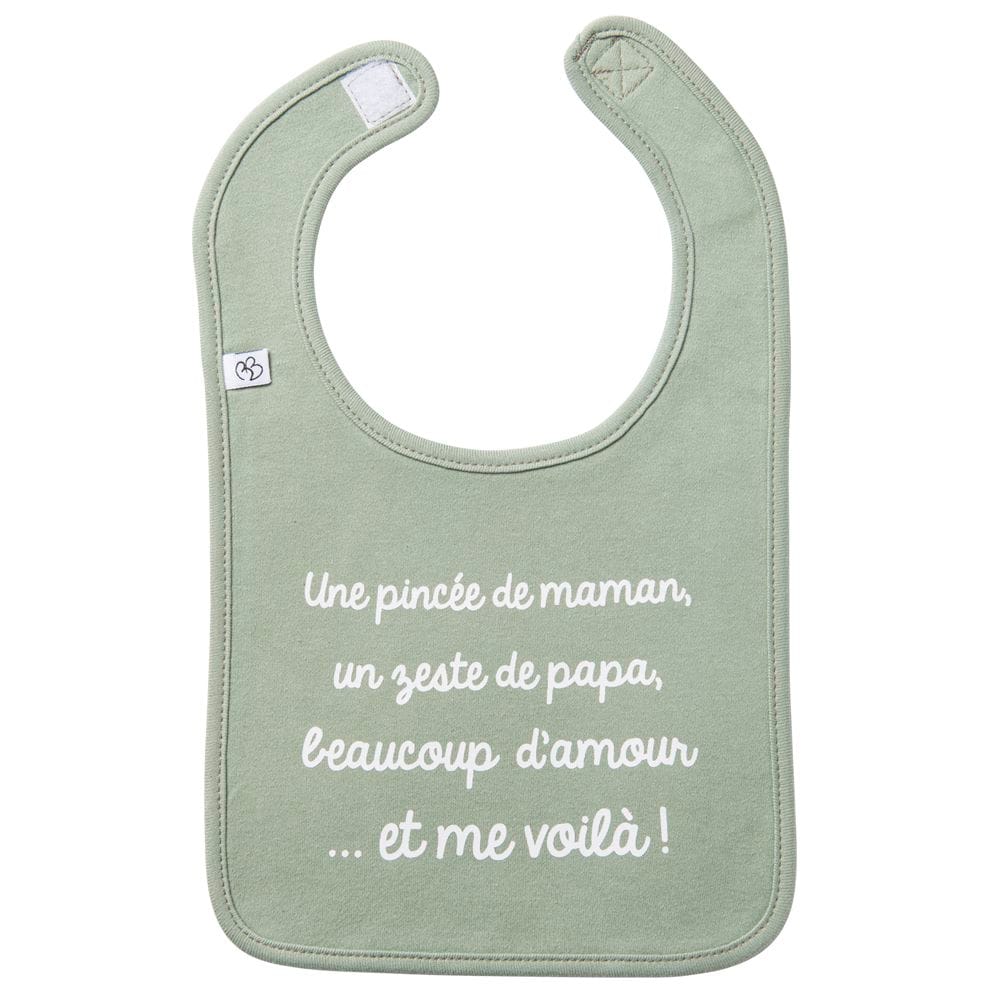Bavoir "Une pincée de maman" VERT BB&Co