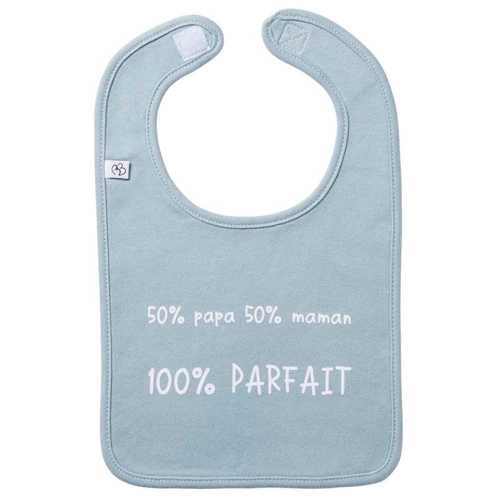Bavoir "50% papa 50% maman" BLEU BB&Co