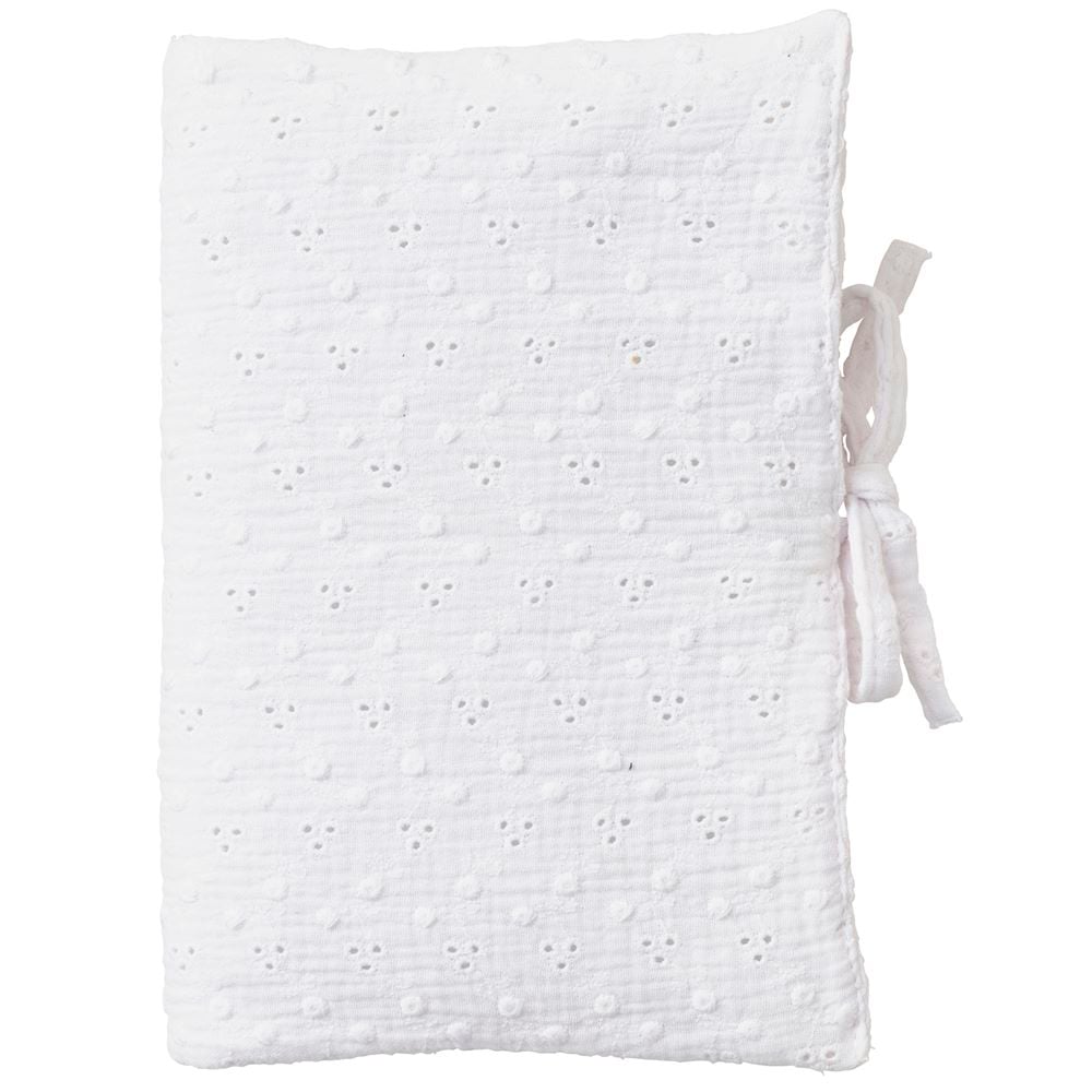 Protège-carnet de santé broderie anglaise BLANC BB&Co