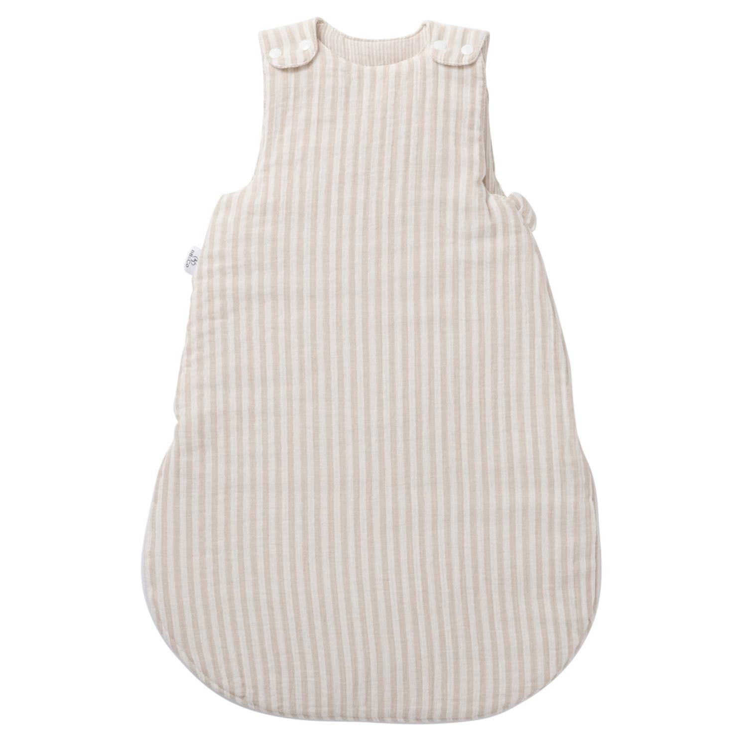 Gigoteuse ouatinée en gaze rayé BEIGE BB&Co
