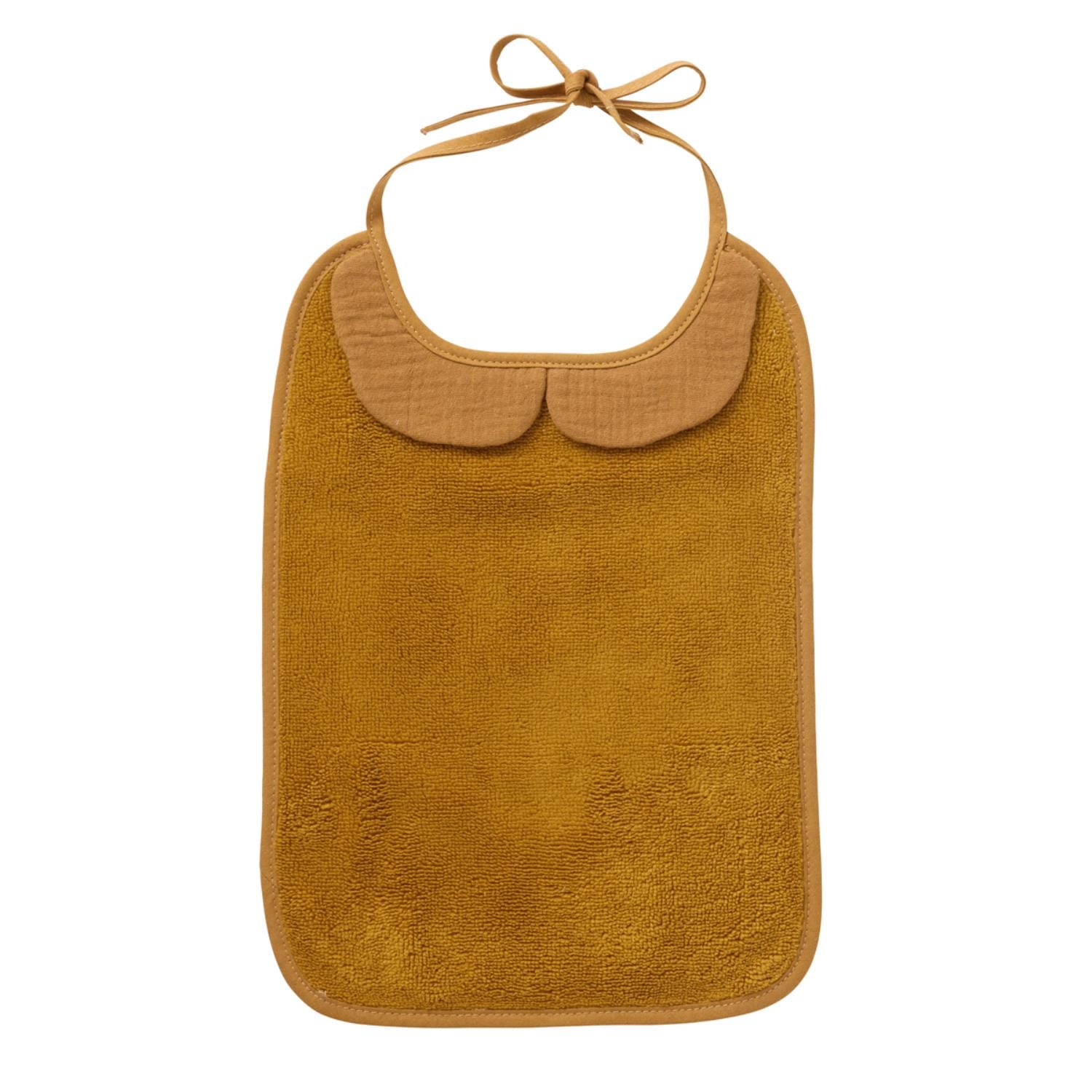 Grand bavoir bambou gaze de coton à col claudine MARRON BB&Co