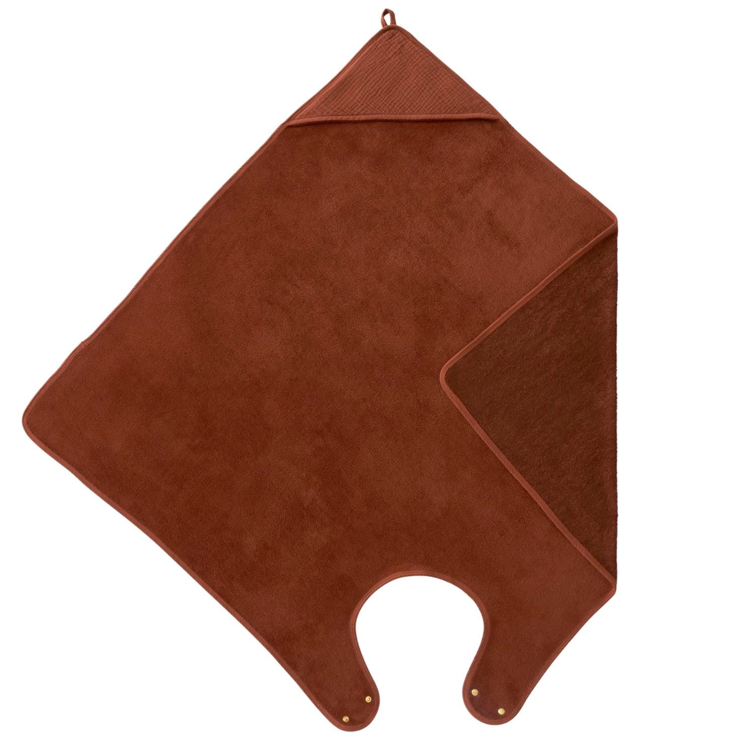 Cape de bain tablier en éponge bambou MARRON BB&Co