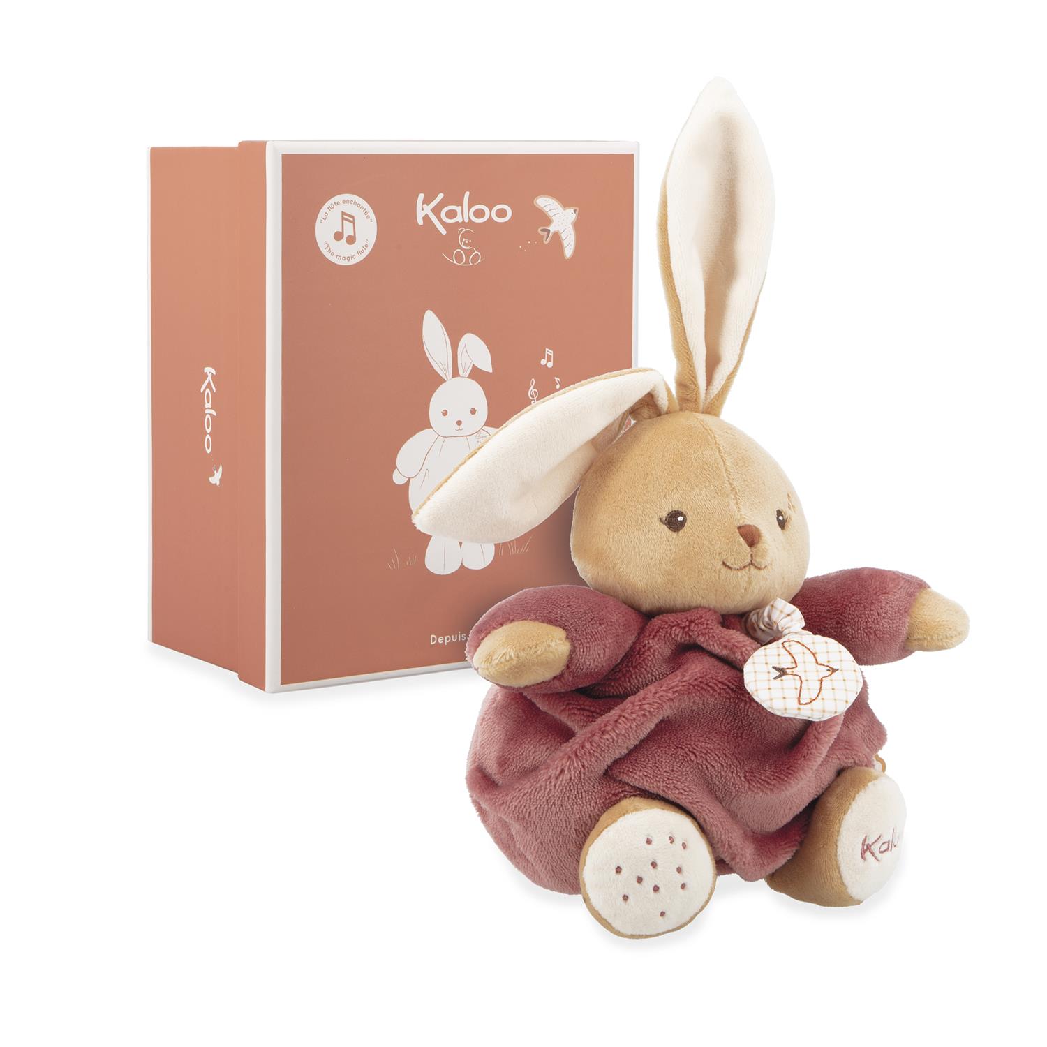 Peluche musicale Patapouf Lapin ROUGE Kaloo