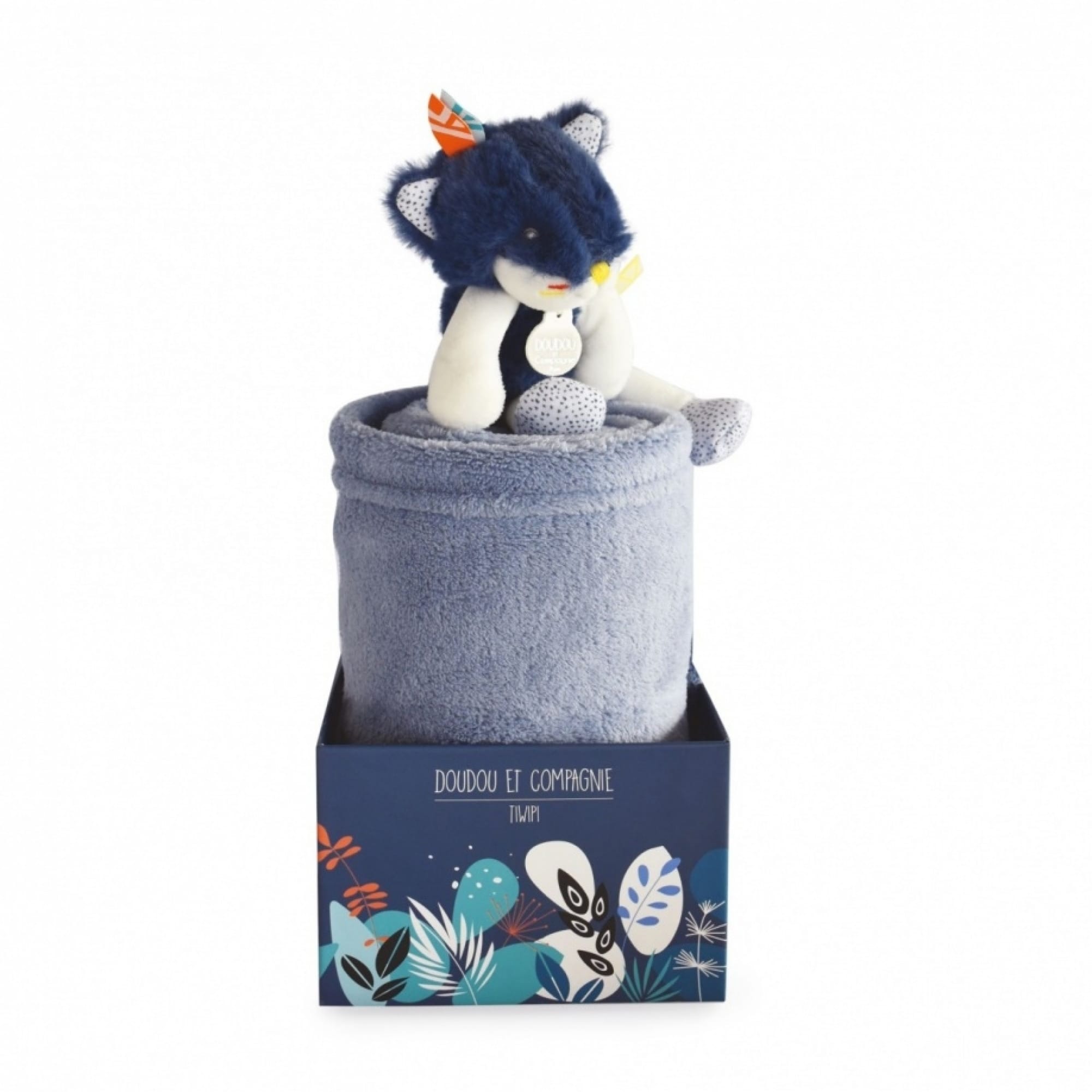 TIWIPI Loup Plaid MARRON Doudou & Compagnie