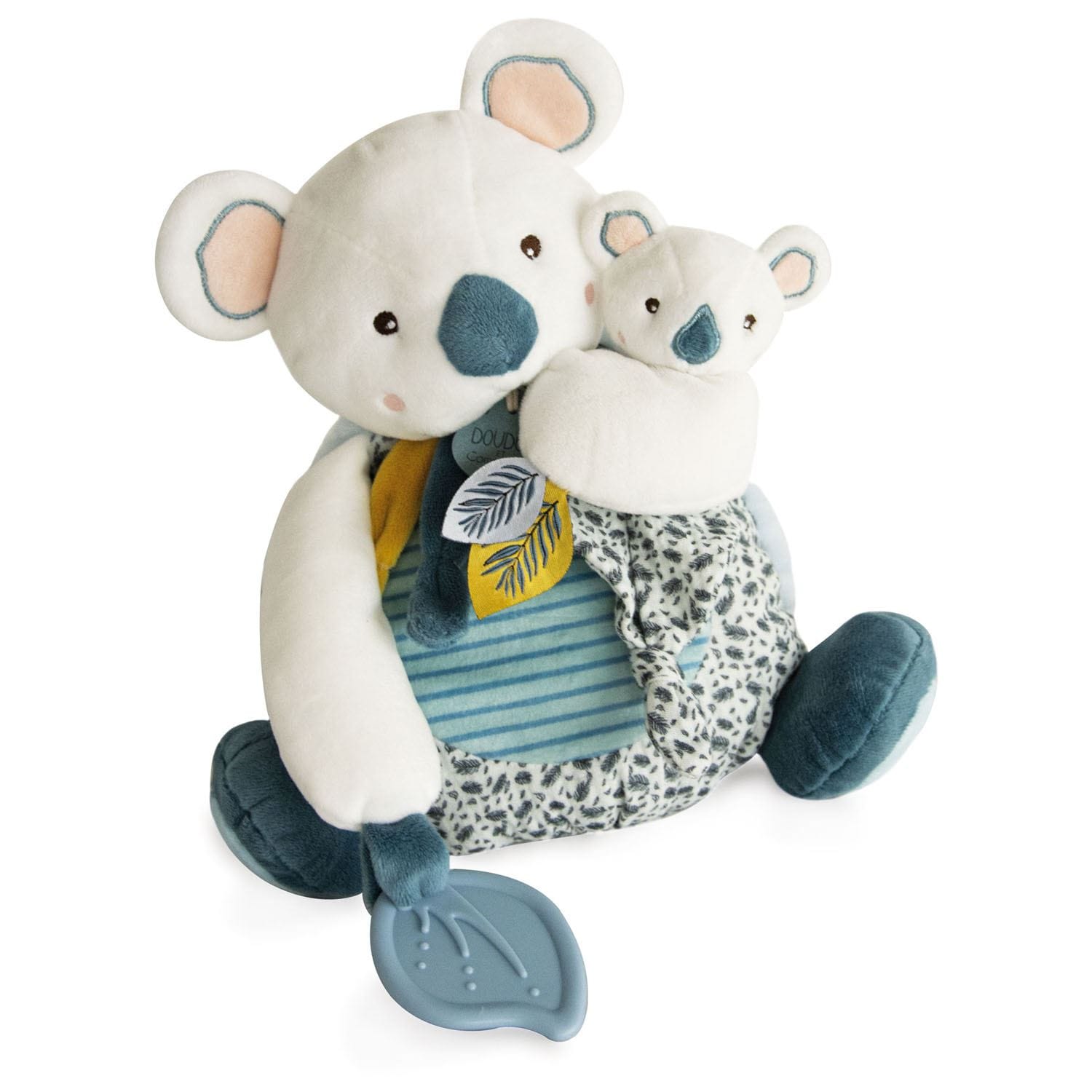 YOCA Mon petit Koala avec bébé et anneau de dentition BLANC Doudou & Compagnie