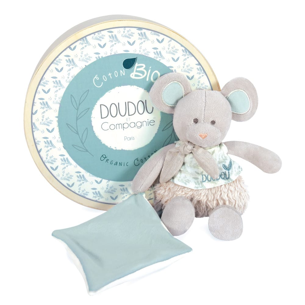 Pantin souris avec doudou Botanic VERT Doudou & Compagnie