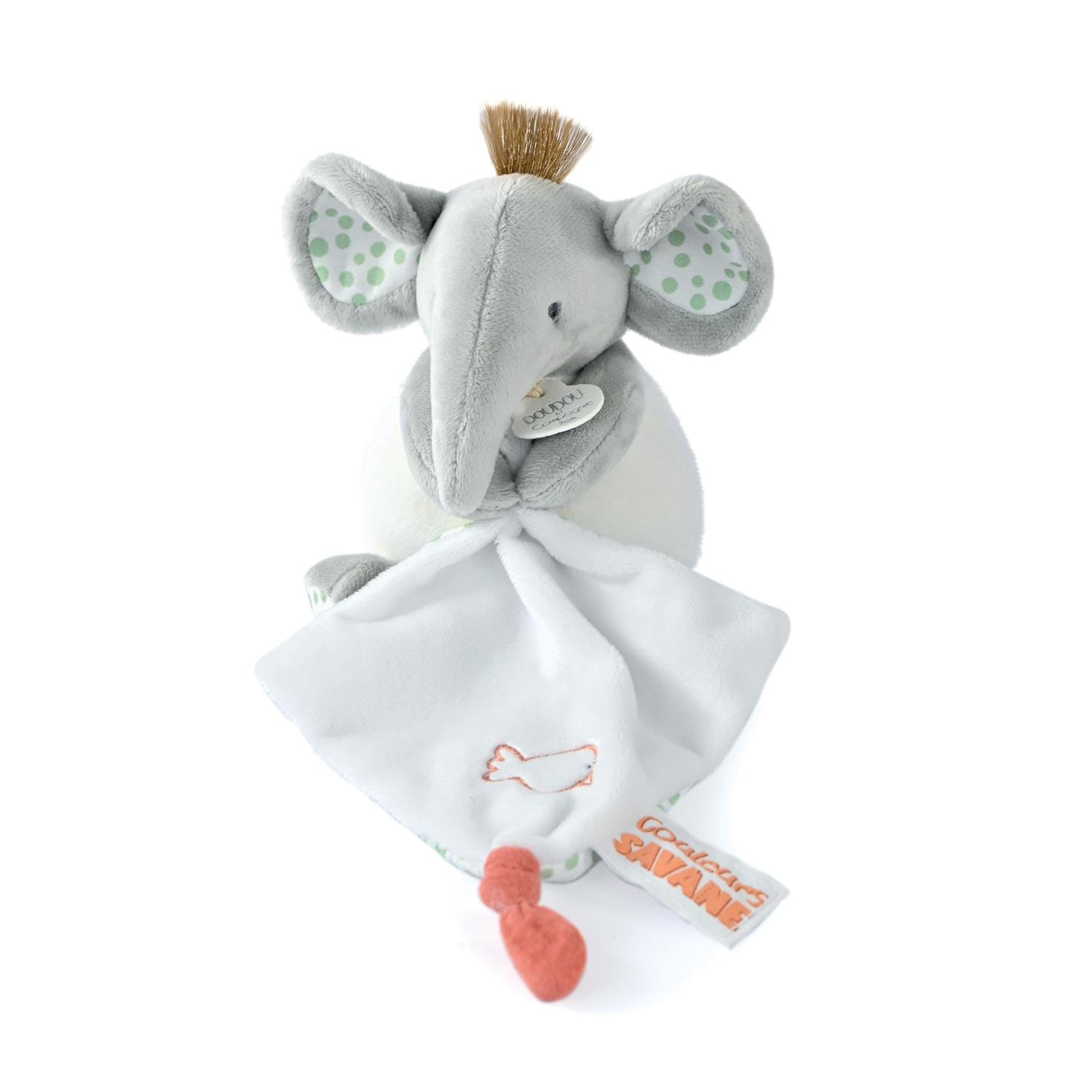 Doudou Elephant avec mouchoir GRIS Doudou & Compagnie