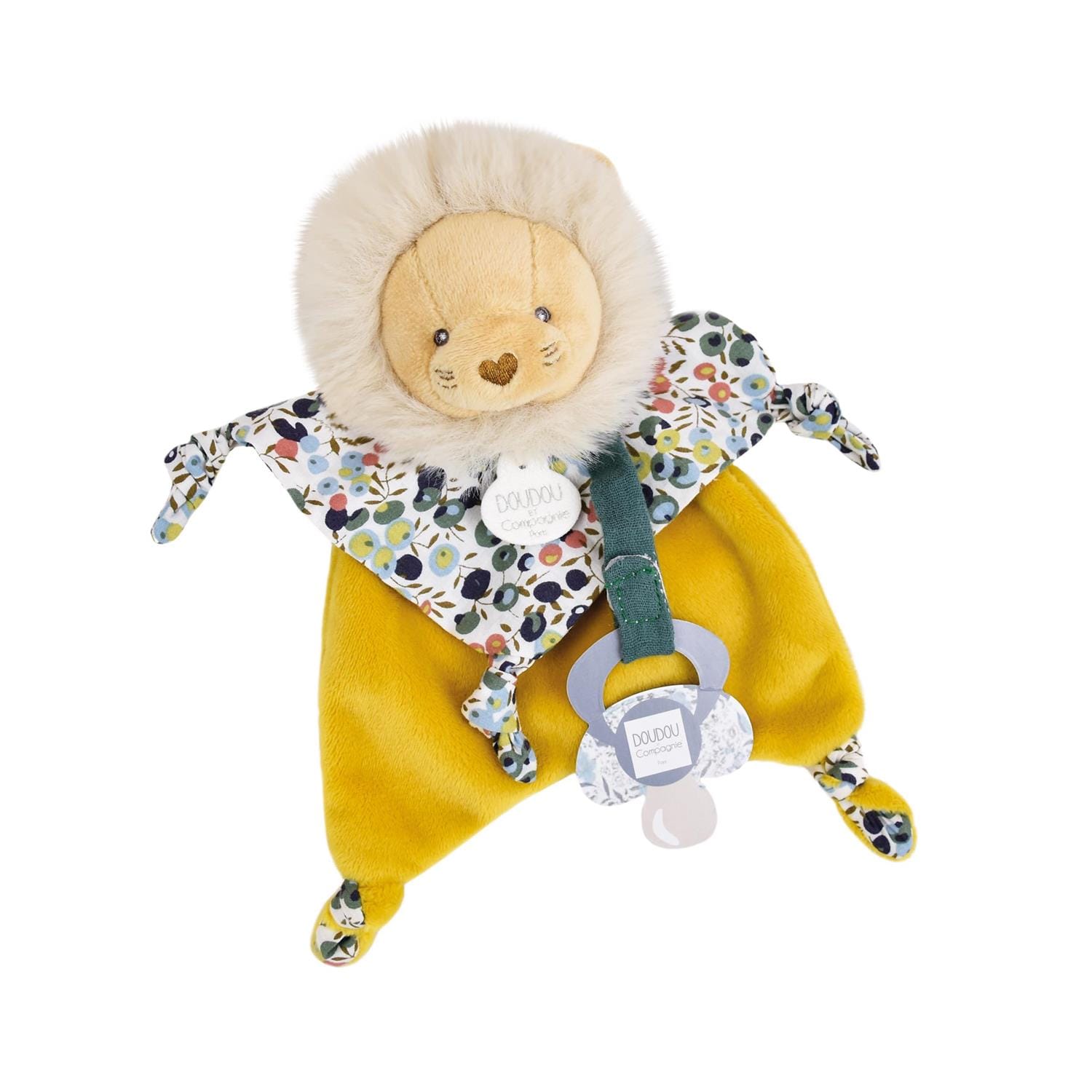 Doudou attache sucette lion Boh'aime JAUNE Doudou & Compagnie