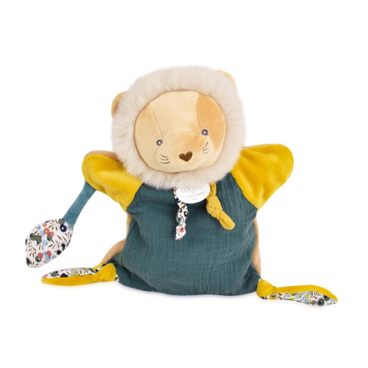 Doudou marionnette Lion Boh'aime JAUNE Doudou & Compagnie