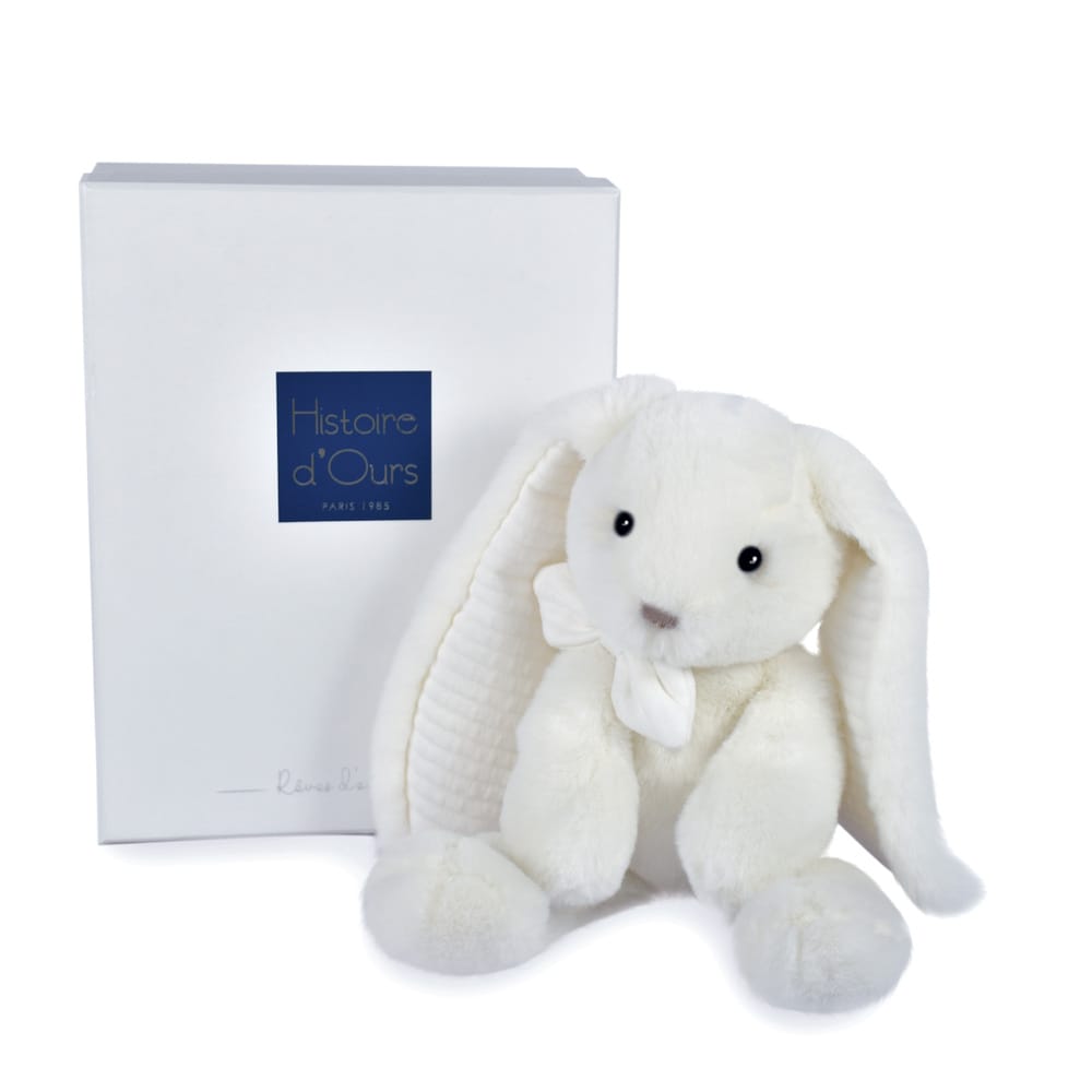Peluche Preppy chic lapin BLANC Histoire d'Ours