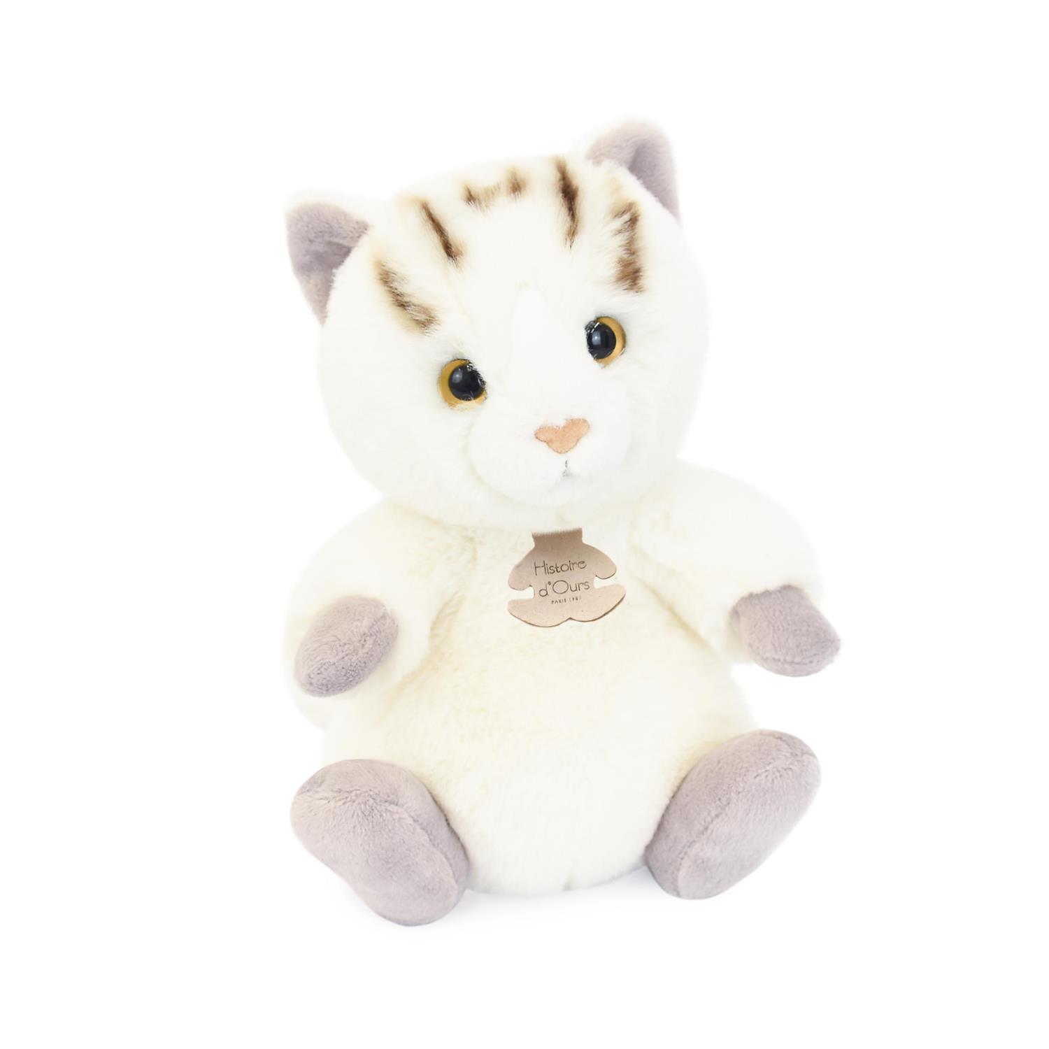 Peluche les doux stretch Chat BLANC Doudou & Compagnie