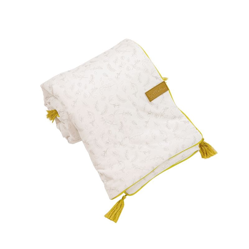 Couverture double face Leafy bunny BLANC Domiva